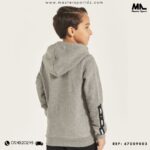 Ensemble ENFANTS à capuche avec bandes et fermeture zippée intégrale Essentials GRIS – Image 2