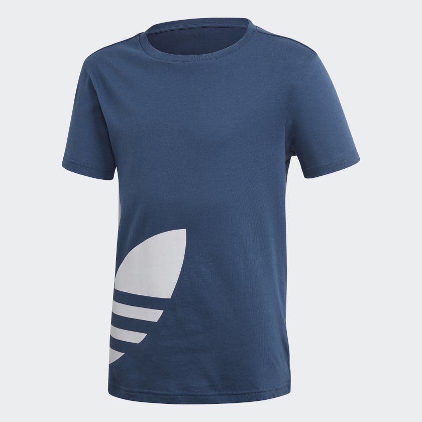 Big_Trefoil_Tee_Blue_FM5673_01_laydown.jpg tshirt Adidas Big Trefoil Bleu indigo – Image 1