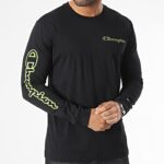Tee Shirt Manches Longues Champion Neon Spray Sky Captain